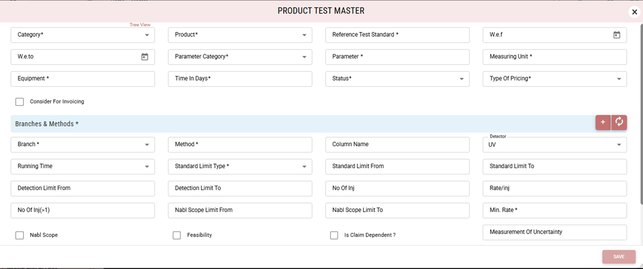screenshot of eLABSS LIMS